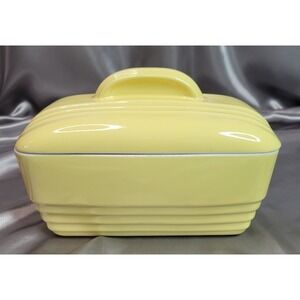 Vintage Hall China for Westinghouse Refrigerator Dish Yellow Lidded 1950s–60s